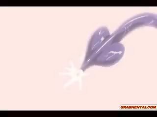 Hentai pillada por tentáculo y follada pechugona alumna