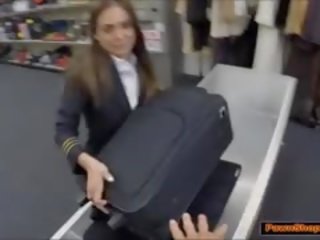 Latina Stewardess Sucks phallus For Money