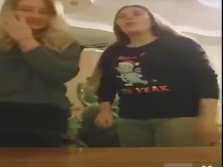 [Periscope] Ukrainian teen girls practice foreplay