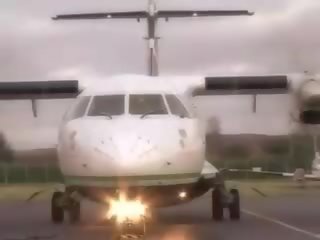 Stupendous air hostess sucking pilots big cock