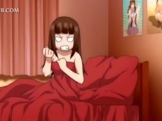3d hentai adolescent consigue coño follada bajo la falda en cama