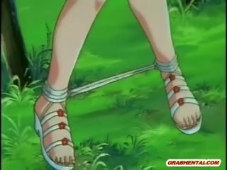 Anime fräulein wird squeezed sie titten und schwer stocherte