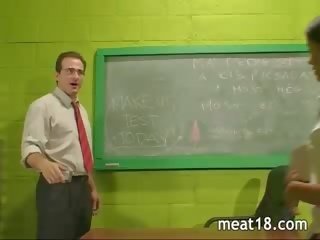 Exceptional enchanting goddess seduces her teacher and asks for a good fuck in the classroom
