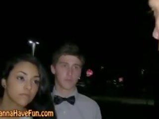 Real Teen In Limo embracing