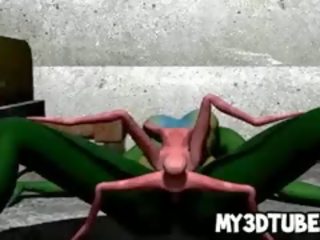 3d green mimozemšťan získávání v prdeli těžký podle a spider
