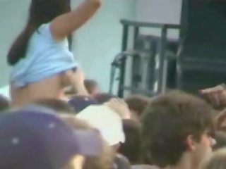 Topless Chick Getting Dropped On Concert