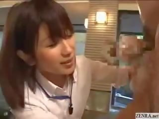 Shy Japanese Employee Gives Out Handjobs At sensational Spring
