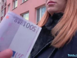 Public Agent Russian redhead takes cash for sex clip