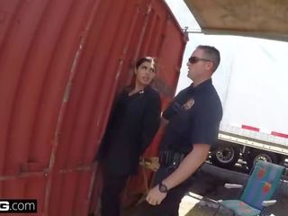 Latina bad babe caught sucking a cops prick