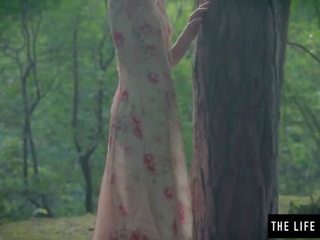 Skinny Ms fucks herself hard in the forest x rated video films
