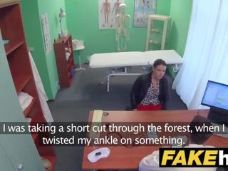 Fake Hospital surgeon prescribes sticky facial to help heal sexy brunette