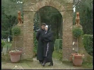 Forbidden dirty clip in the convent between lesbian nuns and dirty monks
