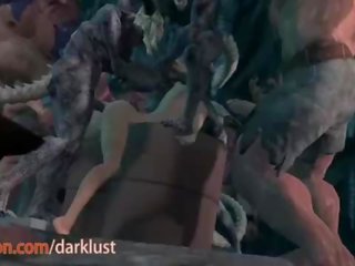 Lara croft pakliuvom sunkus iki monstras dicks tomb raider