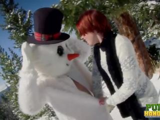 PUBLICHANDJOBS Brandi de Lafey petting Frosty the Snowman While Stranded in the Mountains dirty film films